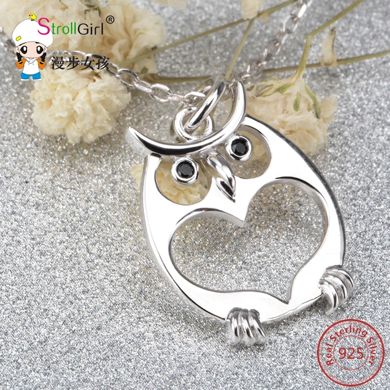 Animal Owl Necklaces &amp Pendants for Women 925 Sterling Silver Jewelry Accessories Chain Necklace 2017 Collares Gift | Украшения и