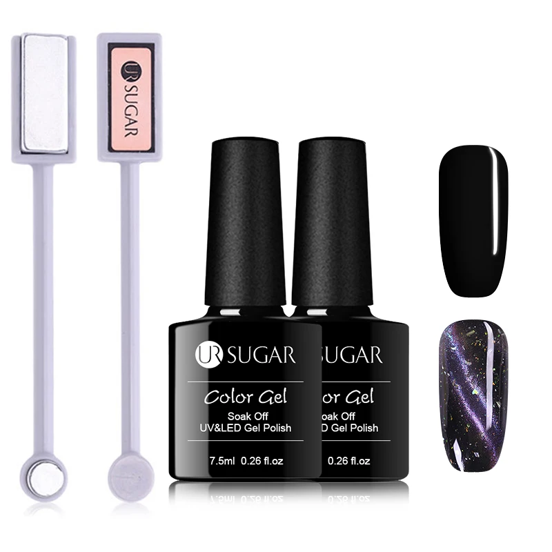 Set 6 Ur Sugar 7,5 мл светящийся УФ-Гель-лак кошачий глаз светится в темноте 3D Магнитный Гель-лак для ногтей - Цвет: Set 6