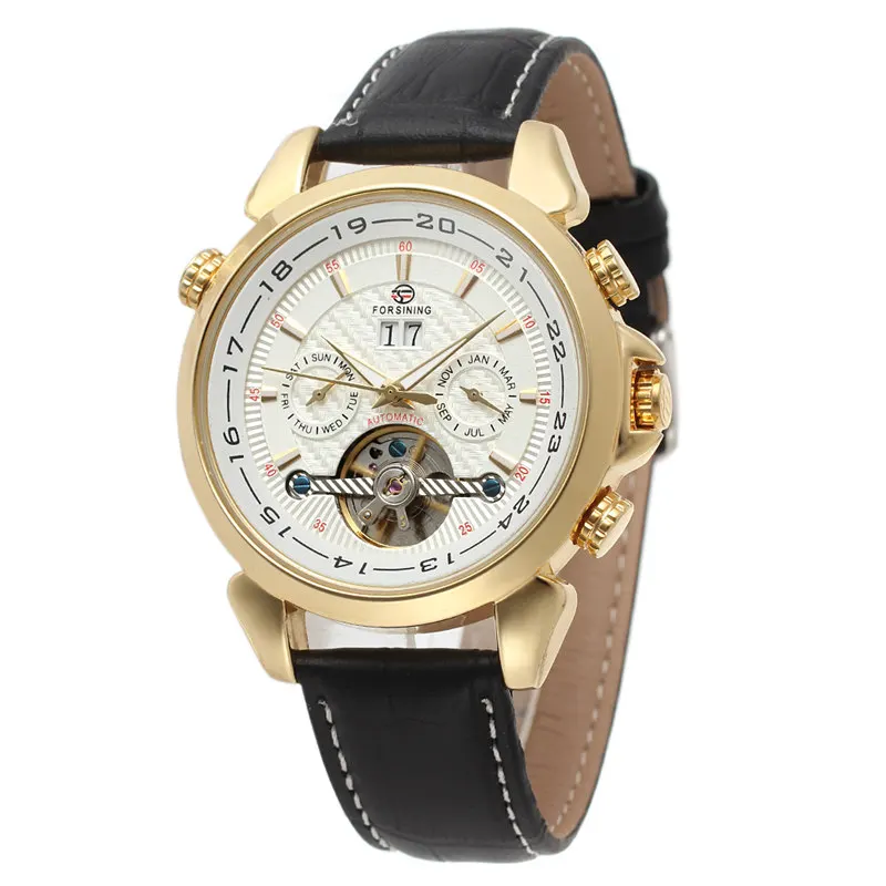 Мужские часы FORSINING Horloges Mannen, известный бренд, день/неделя, турбийон, автоматические механические часы, наручные часы, Подарочная коробка - Цвет: Color 7