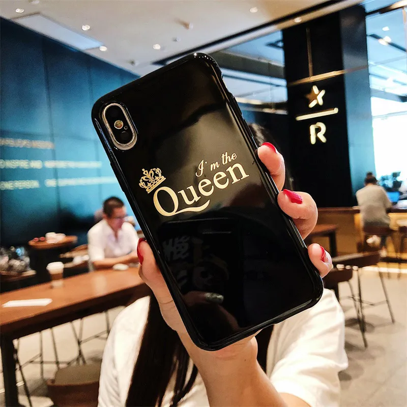 Style 2 Чехол для телефона с изображением мультяшной короны, королевы, для iPhone XR, XS, MAX, 7, 8 Plus, мягкая задняя крышка для iPhone 6, 6s, силиконовый чехол для пары - Цвет: Style 2