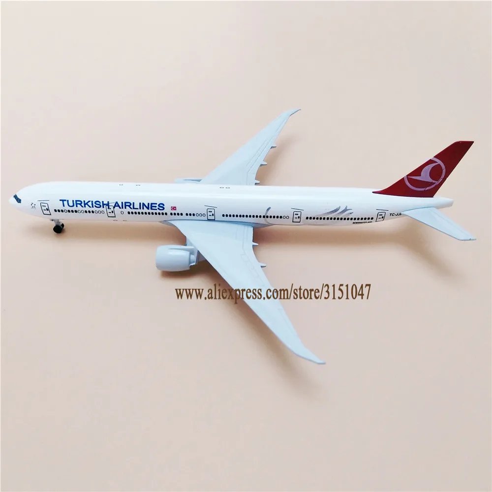 19 см модель самолета Air TURKISH Airlines B777 300ER Boeing 777 Airways с подставкой колеса шасси