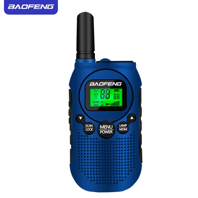 1 шт. Baofeng детская иди и болтай Walkie Talkie S, 22-канала FRS/PMR радио, 3 км Диапазон мини Two Way Радио с фонариком и ЖК-дисплей Экран подарок - Цвет: Синий