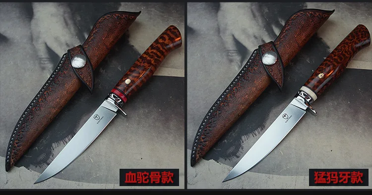 Нож из CPM-M390 стали 60HRC, нож для рыбы, инструмент для повседневного использования, фиксированное лезвие, прямой нож snakewood, высокопрочный нож для выживания на природе