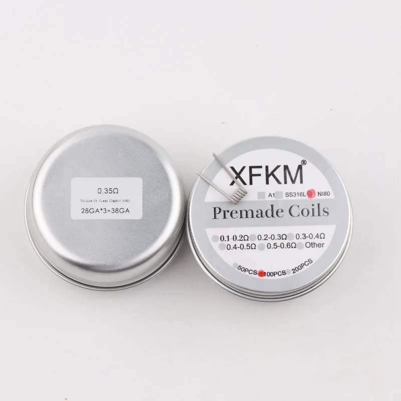 50/100 шт XFKM новые MTL DIY преднамотанные койлы Ni80/A1/SS316L готовых типа Клэптон для намотки спиралей ДЛЯ МАНТА mtl атомайзер RTA