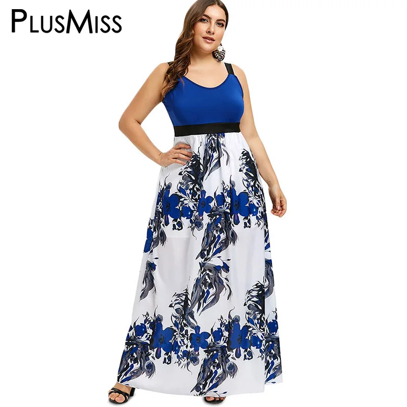 PlusMiss размера плюс XXXL XXL Цветочный принт платье на бретелях Женская одежда большой