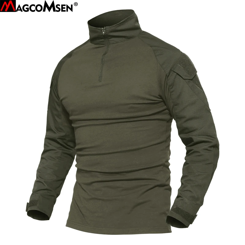 Мужская Боевая футболка MAGCOMSEN военная тактическая с длинным рукавом в стиле