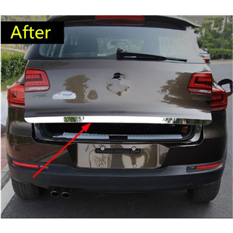 Хромированная крышка багажника из нержавеющей стали для Tiguan 2010 2011 2012 2013 2014