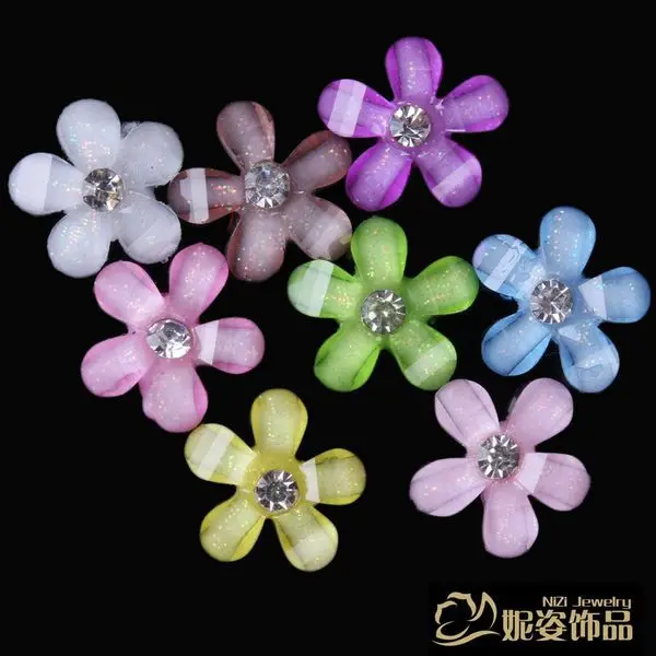 

200pcs 10mm beautiful little flower designs Resin Flatback beads for Nail Art Scrapbooking