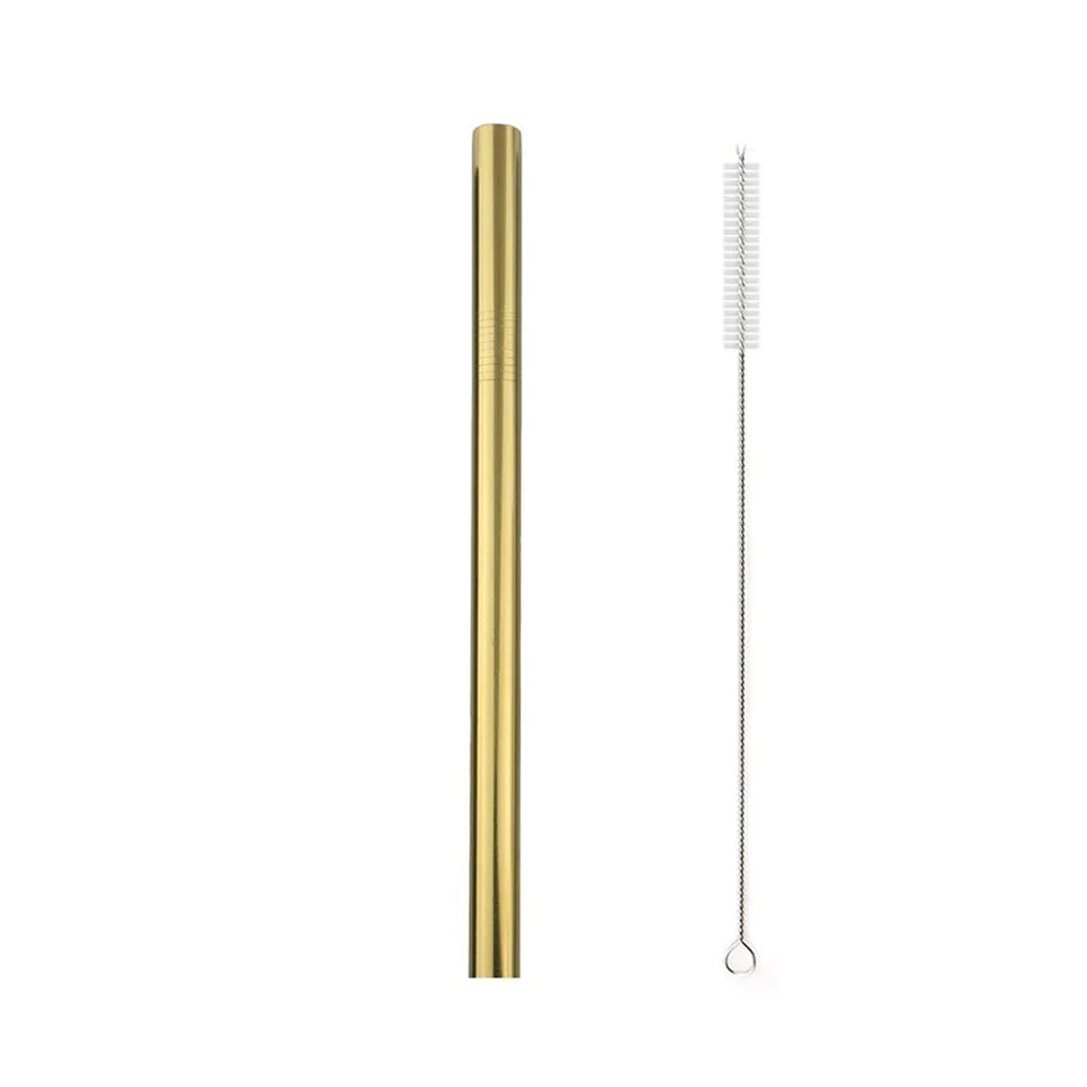 Gold 215x12mm Очень широкая металлическая соломинка, соломинка из нержавеющей стали, многоразовые соломинки для питья, диаметр 12 мм, трубка для смузи, тапиока, жемчуг, вечерние - Цвет: Gold 215x12mm