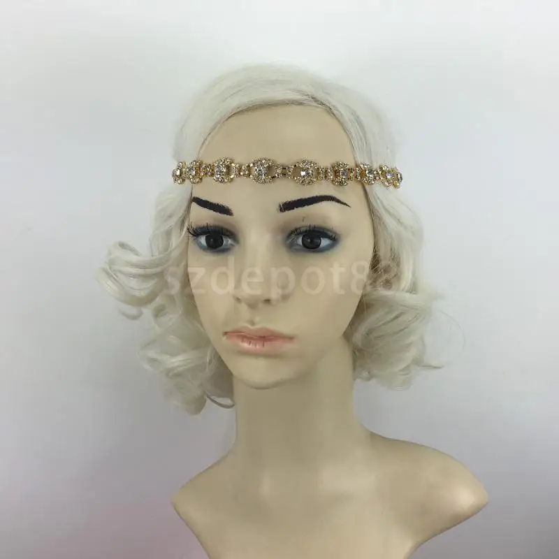 Винтажный Женский обруч для волос со стразами 1920s Хлопушка Great Gatsby головной убор аксессуары для волос