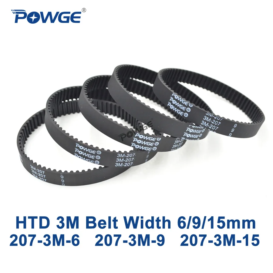 Ремень ГРМ POWGE Arc HTD 207 3 м длина шага мм ширина 6 9 15 зубцы 69 резиновый синхронный