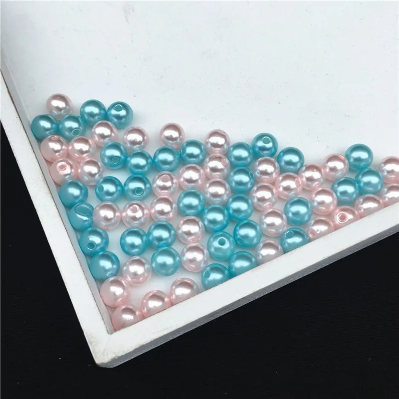 Pink Blue 36-500 штук 3/4/5/6/8 мм Цвет Прямые рваные имитация жемчуга DIY ручной работы из бисера бусины Материал для колье и сумки аксессуары - Цвет: Pink Blue