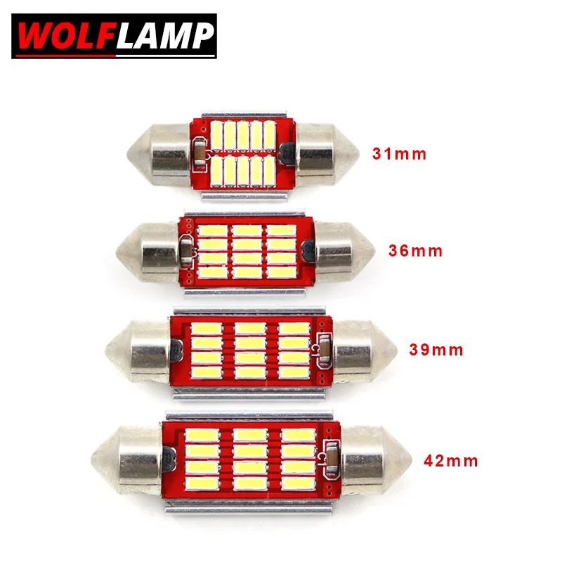 Wolflamp 1 шт. без ошибки гирлянда 31 мм 36 39 42 C5W C10W Canbus Автоматическая внутренняя
