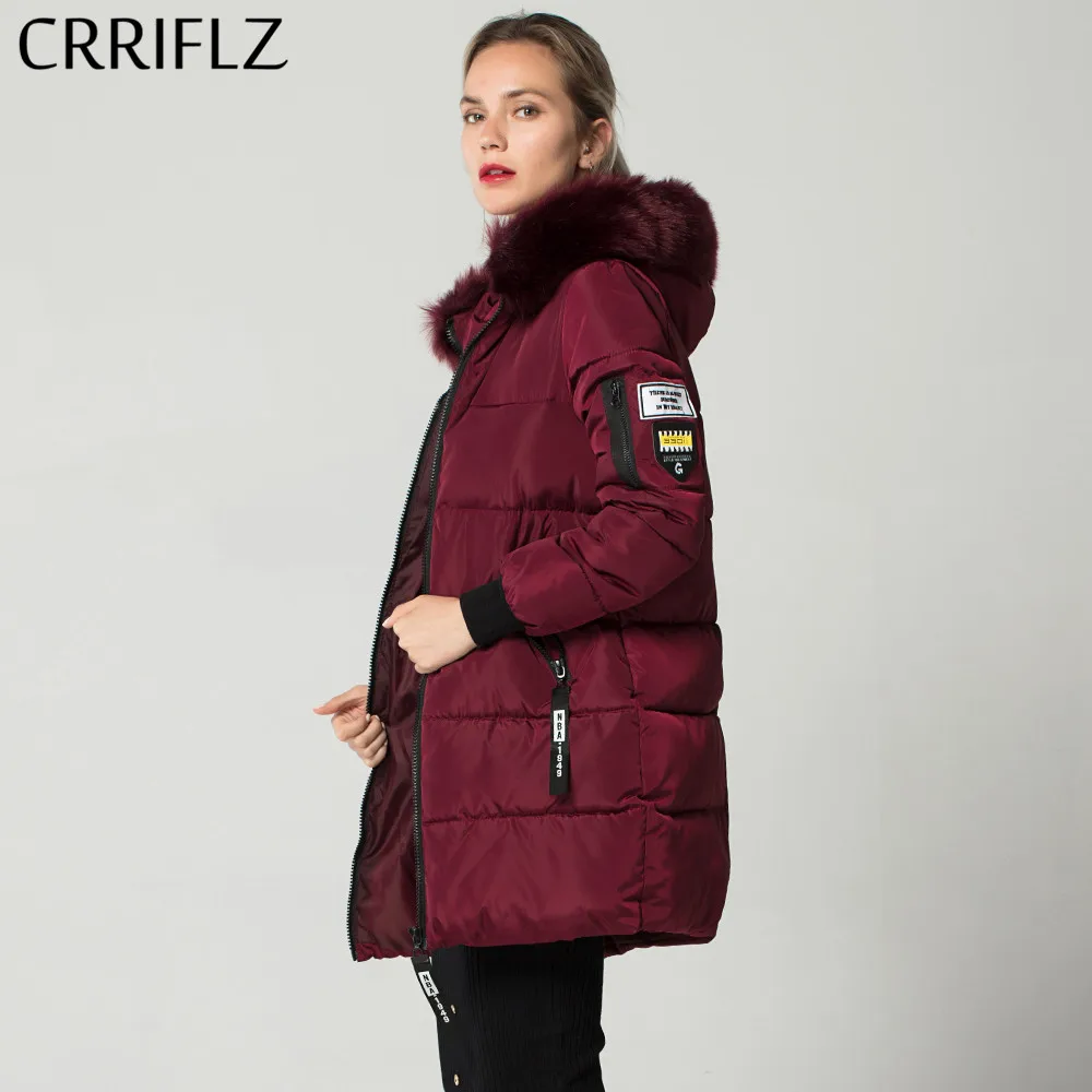 CRRIFLZ новинка 2019 Зимняя коллекция теплое пальто с капюшоном зимняя куртка для