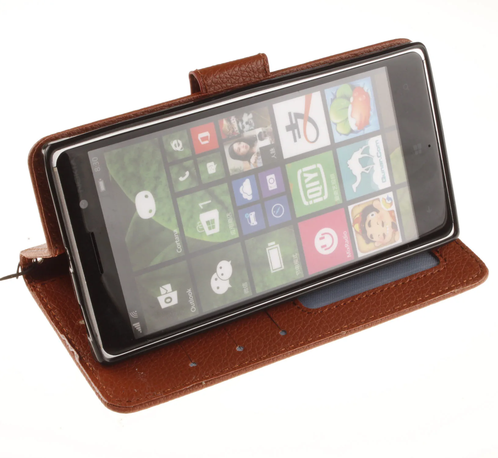 Мода личи полосы флип стенд бумажник телефон случае для Nokia Lumia 830 N830/930 N930 чехол |