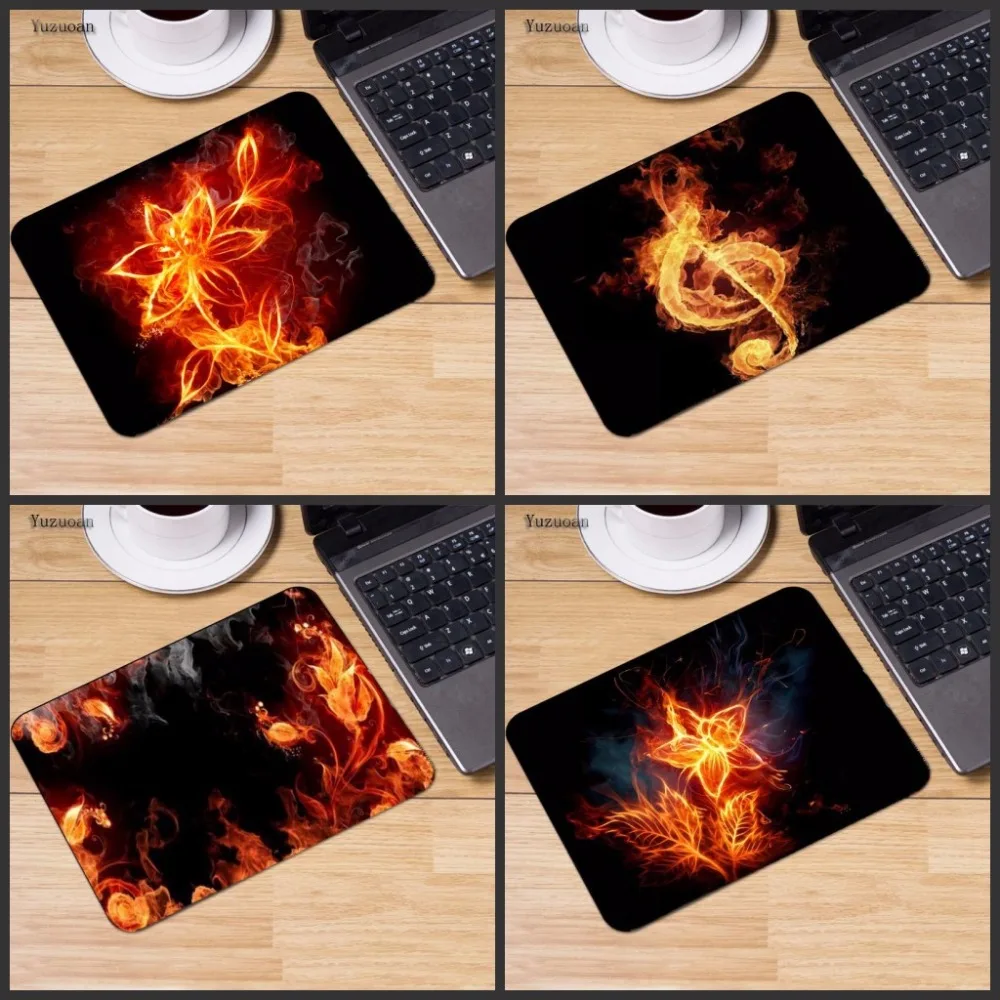 Yuzuoan Fire Flower цифровой художественный аниме компьютерный игровой коврик для мыши