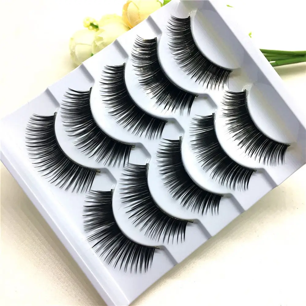 5 пар/компл. черные длинные толстые накладные ресницы ручной работы для