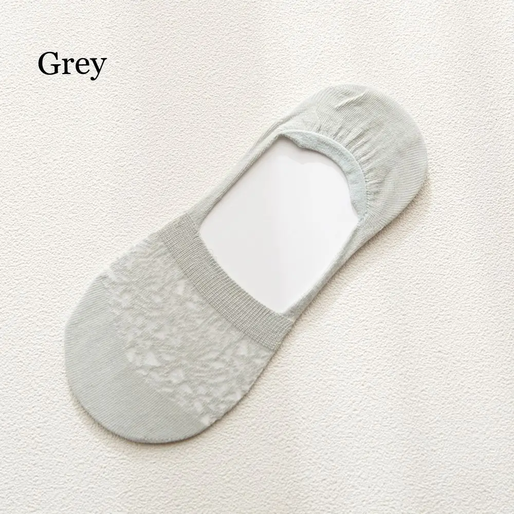 grey 1 пара невидимых нескользящих коротких носков ярких цветов модные женские повседневные хлопковые дышащие носки-башмачки эластичные короткие Чулочные изделия - Цвет: grey