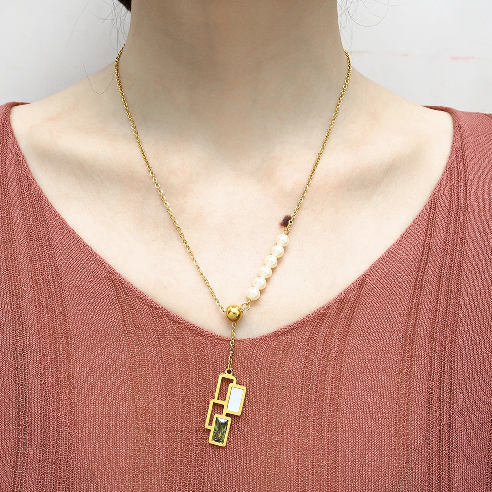 Ювелирные изделия OUFEI из нержавеющей стали женское ожерелье серьги набор