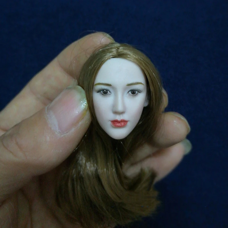 1/6 азиатская красивая голова бледное лицо кофейные волосы DIY модели для 12 дюймов