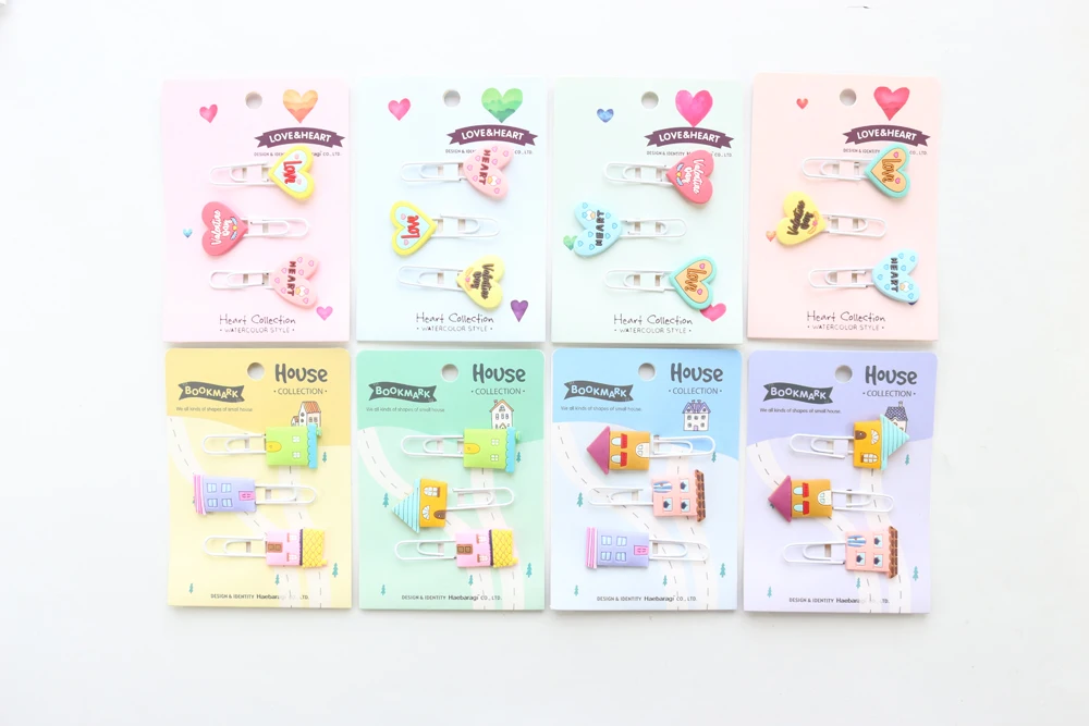 Domikee, креативные милые корейские kawaii металлические школьные скрепки, скрепки для студентов, Детские закладки, Подарочные канцелярские принадлежности, 3 шт