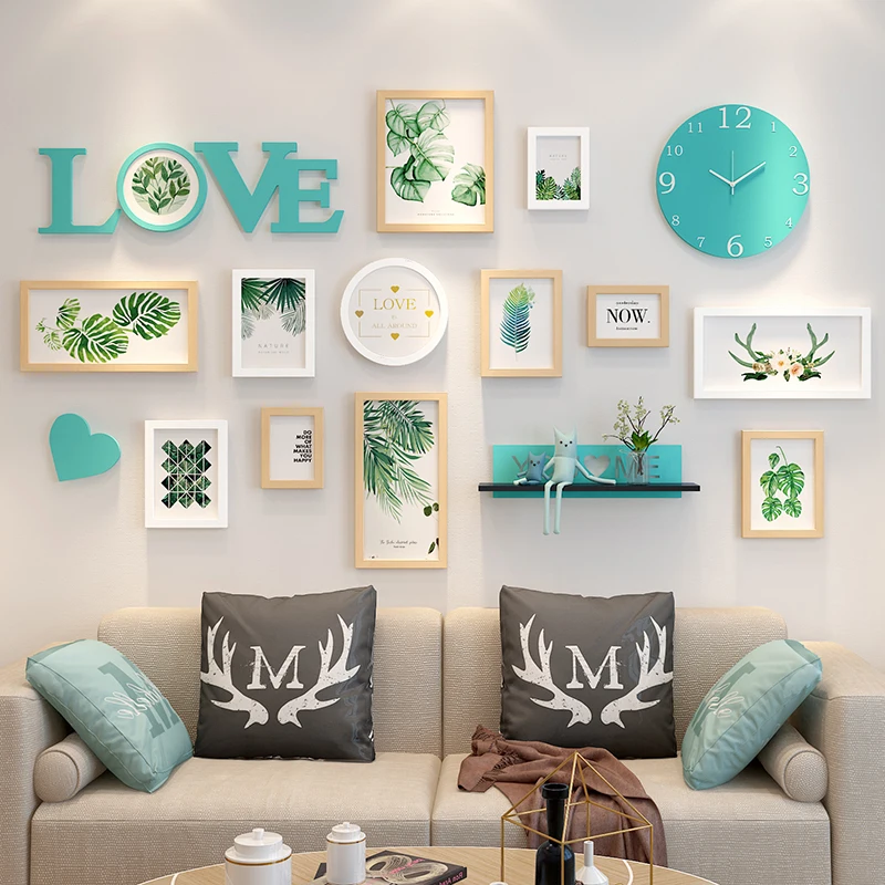 Фоторамка Love Collage набор из 12 шт. фоторамки + часы полка буквы настенный держатель