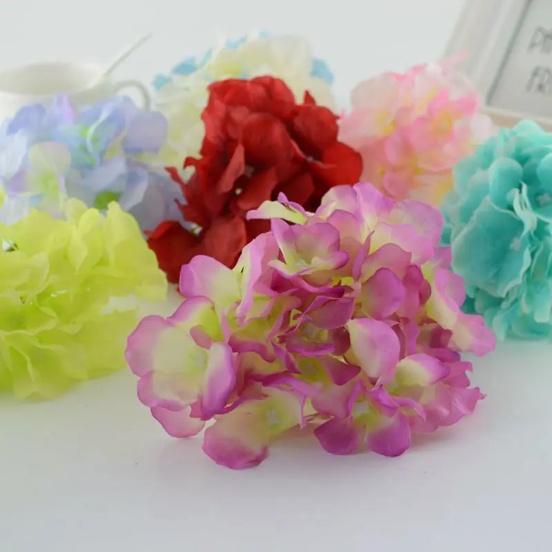 5 шт. дешевые шелковые гортензии невесты букет свадебный автомобиль фон