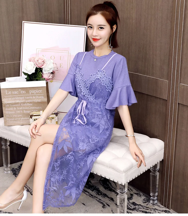 Комплект из 2 предметов летняя Женская длинная футболка с круглым вырезом и