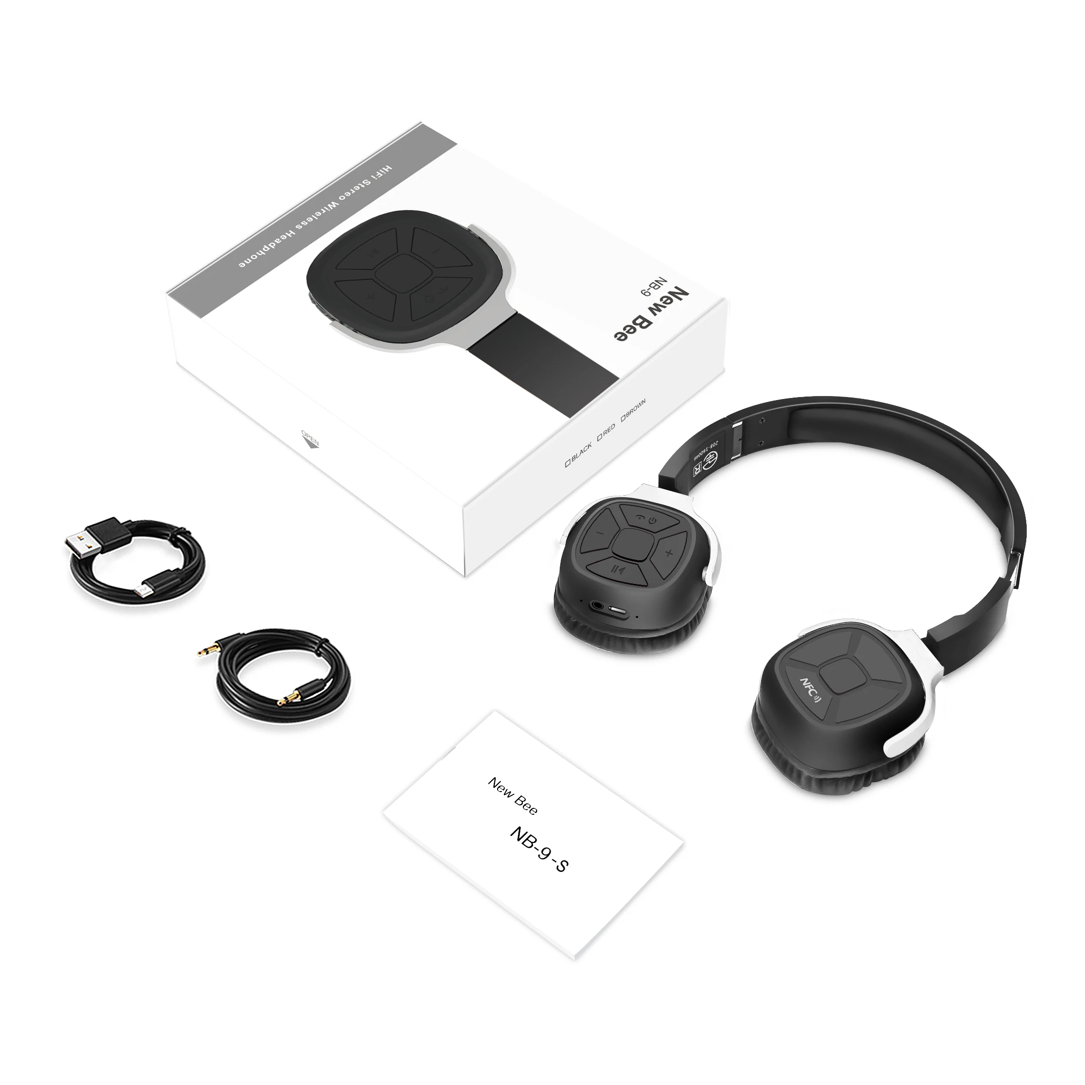Би беспроводные наушники bluetooth стерео портативный папка гарнитура наушники с Спорт приложение микрофон NFC для телефона Компьютер ТВ