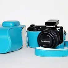 Синий Rosered Цвет PU кожаная сумка для камеры чехол для samsung NX2000 NX1000 цифровая зеркальная камера с плечевым ремнем