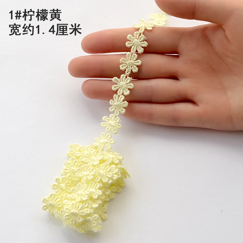 Новейшее гипюровое кружево хлопковая желтая кружевная обшивка свадебная ткань