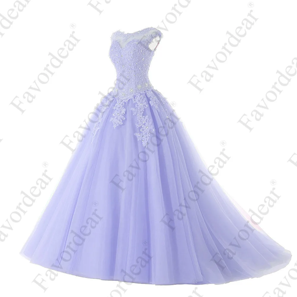 Favordear, новинка, пышное платье 15 лет, Vestidos De 15 Anos, красное, с коротким рукавом, розовое, лавандовое, бальные платья, вечерние платья - Color: BLF-24