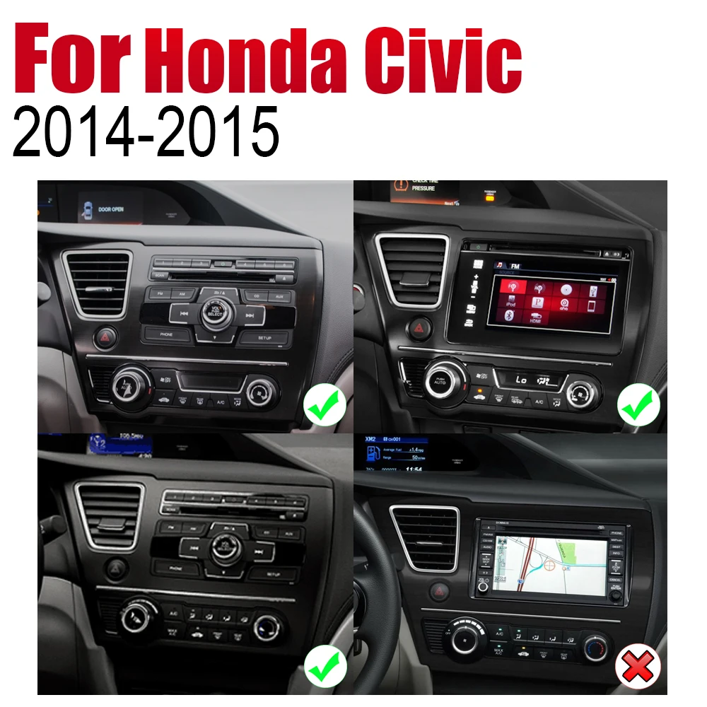 Авто Радио 2 Din Android Автомобильный плеер для Honda Civic 2014 2015 GPS Навигация BT Wifi карта