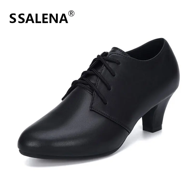

Women Lace Up Latin Tango Dance Shoes Female Modern Stage Ballroom Square Dancing Shoes Ladies Leather Wearable Shoes AA60382
