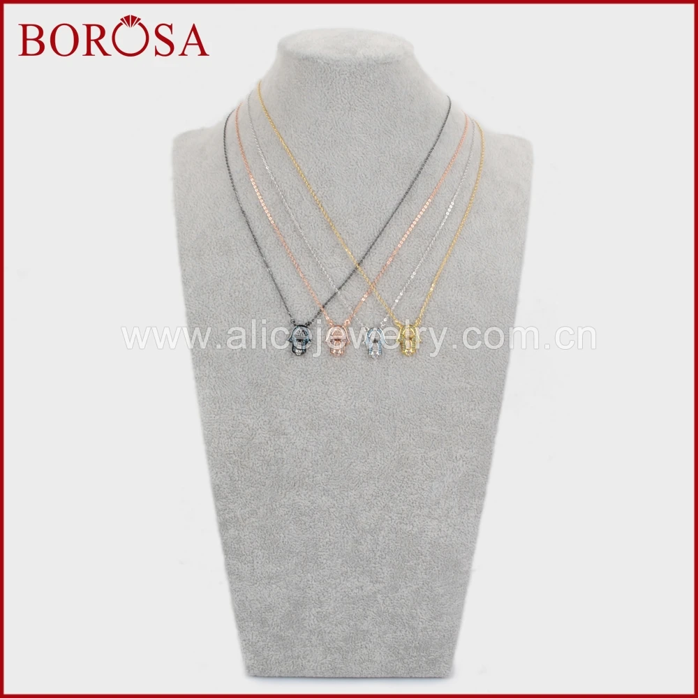 BOROSA CZ микро проложить Хамса рука Connetcor цепочки и ожерелья блестящие кубический
