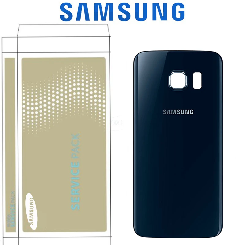 Оригинальное заднее стекло для SAMSUNG Galaxy S6 G920 S6 edge G925 S6 edge Plus G928 Крышка батарейного отсека с объективом для камеры - Цвет: S6 Edge Dark Blue