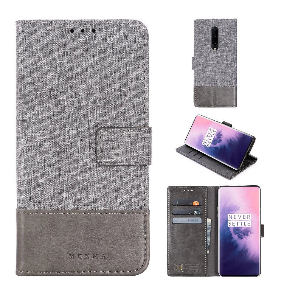 Кожаный чехол для телефона в стиле ретро из парусины Oneplus 7 Pro 6 флип кейс кошелек с