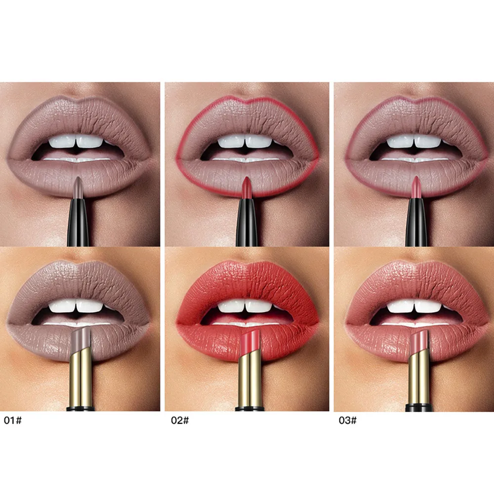 Pudaier 2018 новый двойной-конец стойкий Lipliner водонепроницаемый карандаш Карандаш для