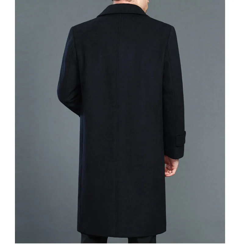 M 4XL длинное мужское кашемировое пальто деловое большое шерстяное Мужская
