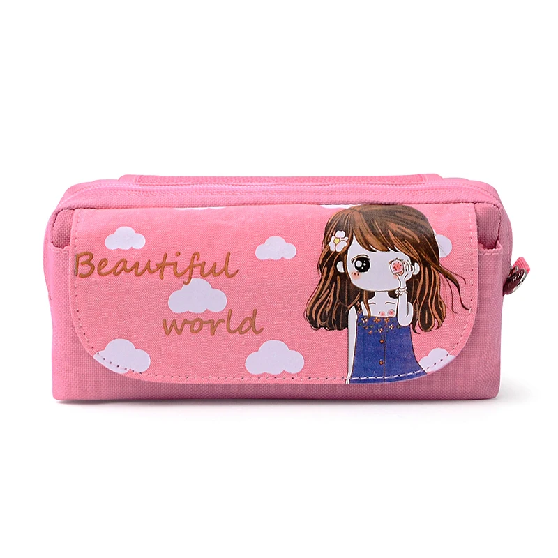 Новинка 2020 милый холщовый чехол для карандашей мультяшный Многофункциональный