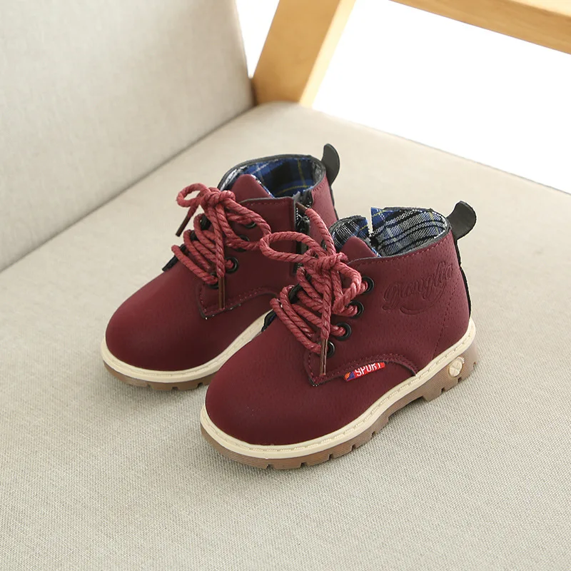 Детские ботинки сезон осень-зима детская обувь для малышей нескользящие девочек