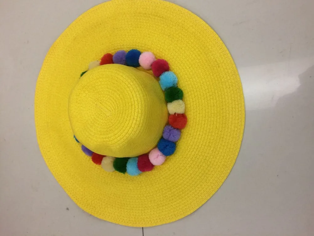 Летняя Женская Складная пляжная шляпа от солнца с широкими полями соломенная