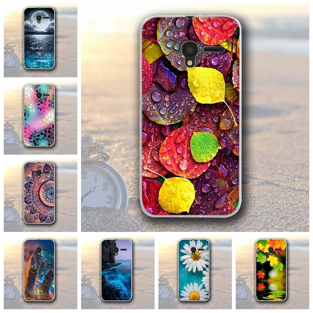 Мягкий чехол из ТПУ для Alcatel One Touch Pixi 3 4 5 дюйма 5017 дюймов 5017D 5017X 5019D с рисунком