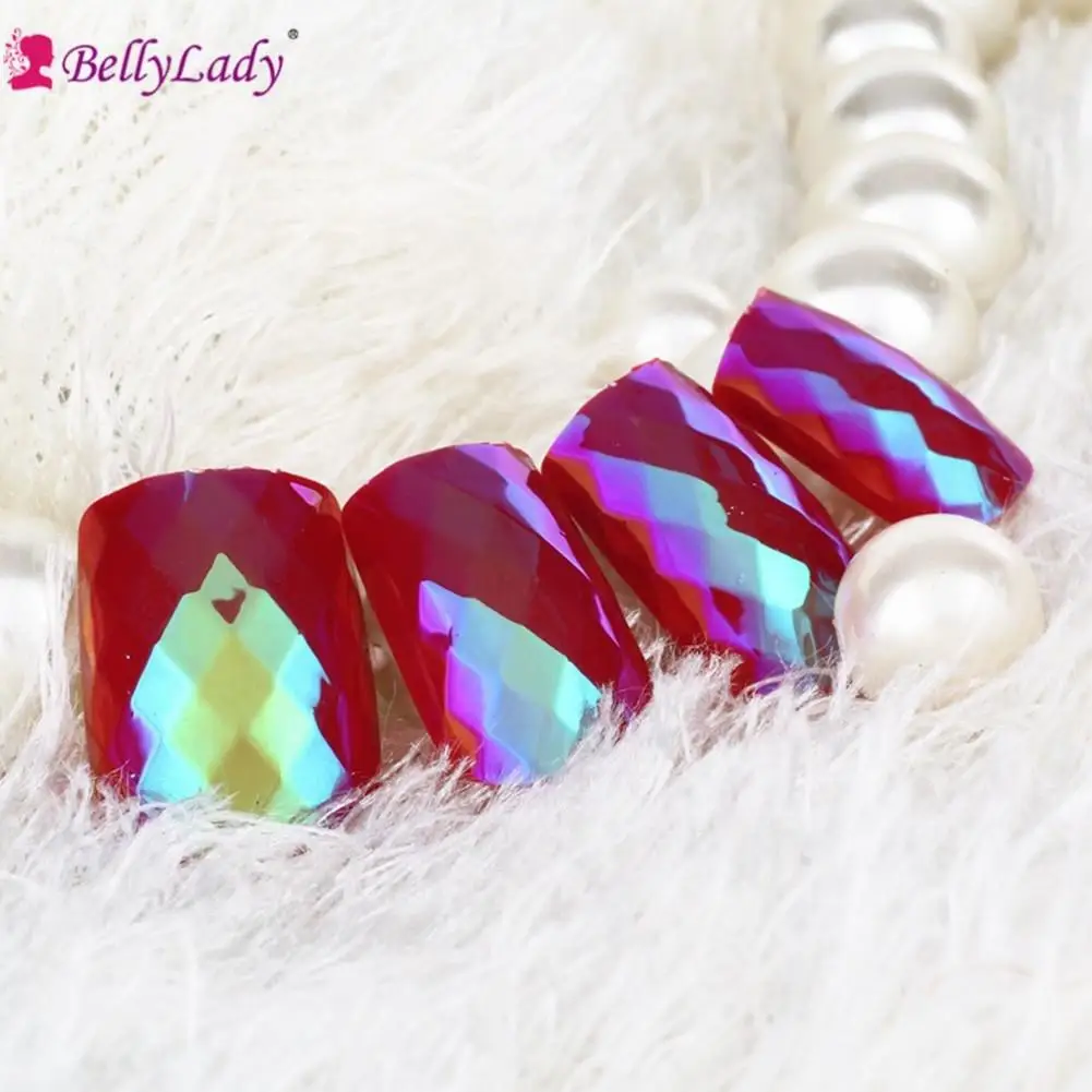 Bellylady Nadeco Ультратонкий зеркало Русалка Дизайн поддельные Гвозди красочные diamond