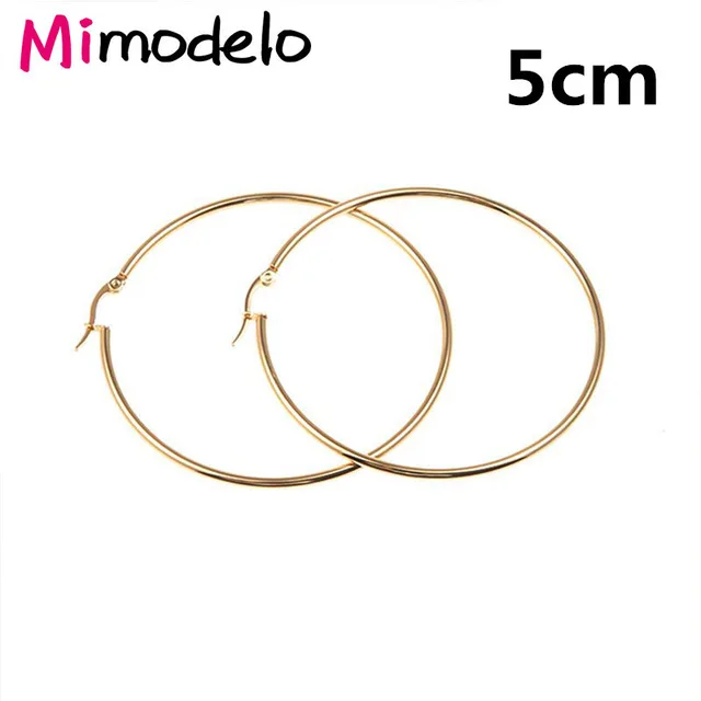 Gold-5cm Большой круг, гладкое большое кольцо, модное женское золотое серебряное кольцо с гиперболом, металлическое Шикарное Кольцо - Окраска металла: Gold-5cm