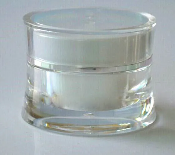 100pcs 10ml ACRYLIC white slim waist cream jar , cosmetic 10g mini cream jar , small whiter round 10g plastic Cosmetic Packaging