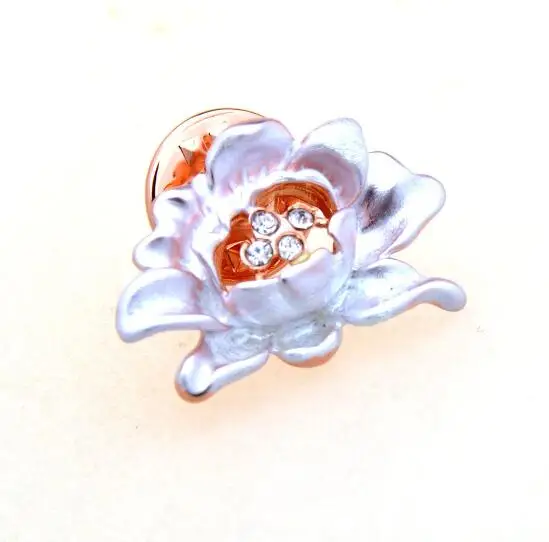 10 шт./лот Медная брошь в виде цветка лотоса/пчелы с кристаллами эмалевая булавка