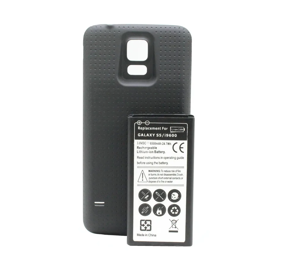 1x6500 мА/ч S5 i9600 расширенная батарея + задняя крышка для Samsung Galaxy SV I9600 I9602 SM-G900T G900V G900P