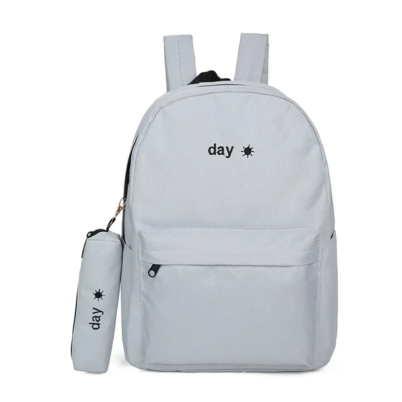 

Day Night Embroidery Lovers Backpacks Set Canvas Unsex School Bag For Teenagers Student Book Bags Mochila Bag Y217