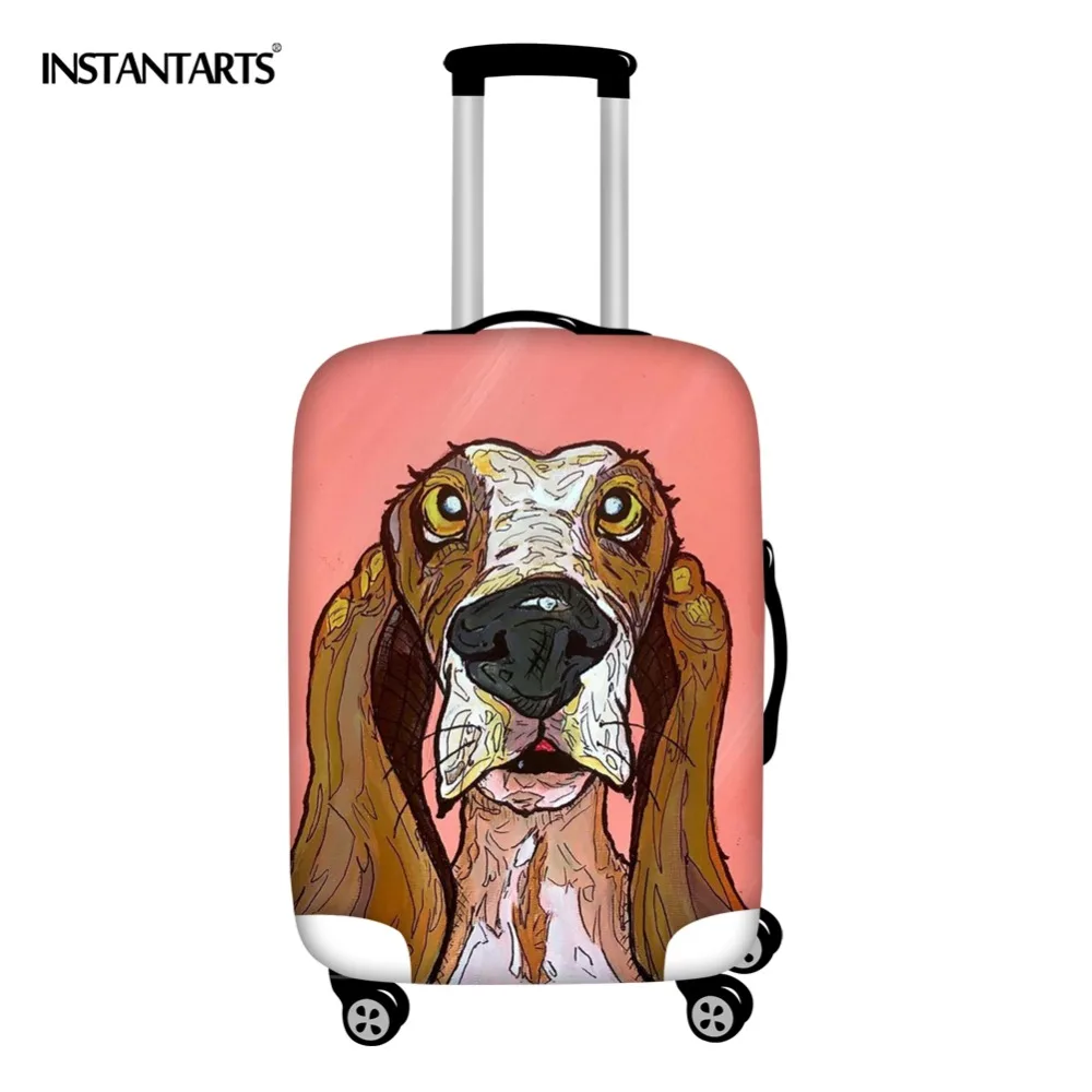 INSTANTARTS Travel Accessories Trolley Luggage Protective Covers Oil Dog Painting Waterproof Thickness Suitcase Cover 18-30 Inch | Багаж и